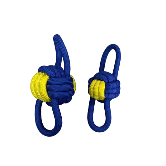 Balle doubles poignées bleue et jaune