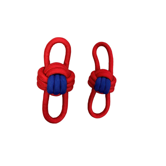 Balle doubles poignées bleue et rouge