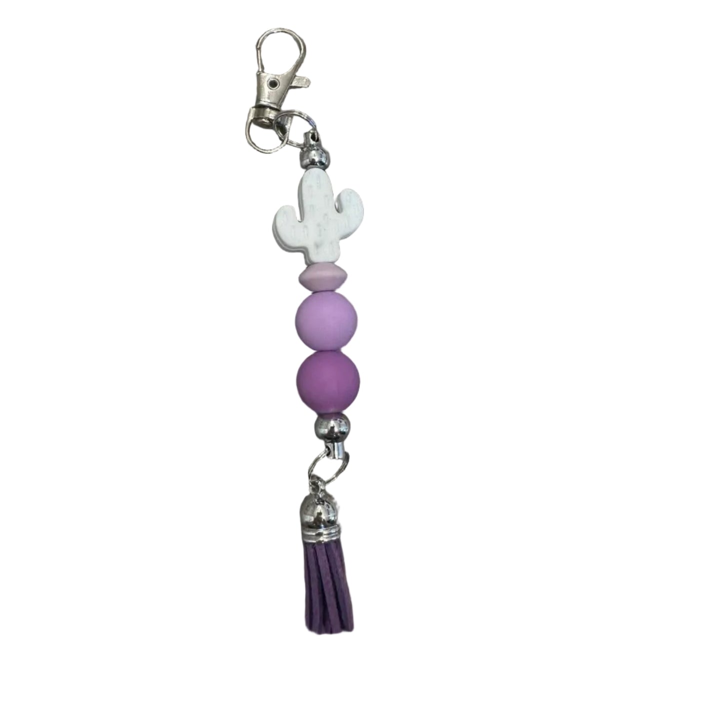 Porte clé cactus mauve