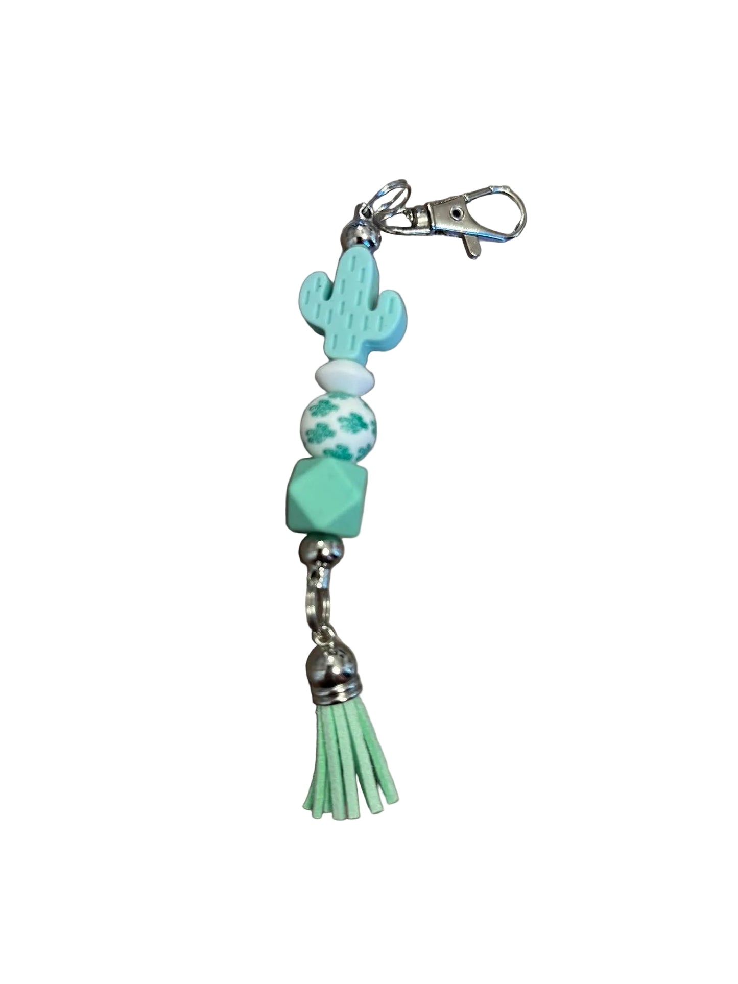 Porte clé cactus turquoise